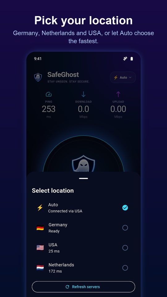 Choose Germany, the Netherlands, the USA or Auto